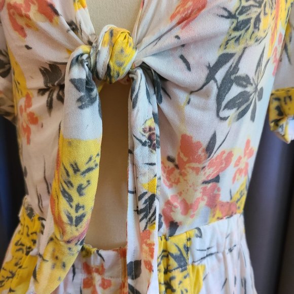 Free People Tropical Floral Tie Front Mini Dress - Picture 4 of 7